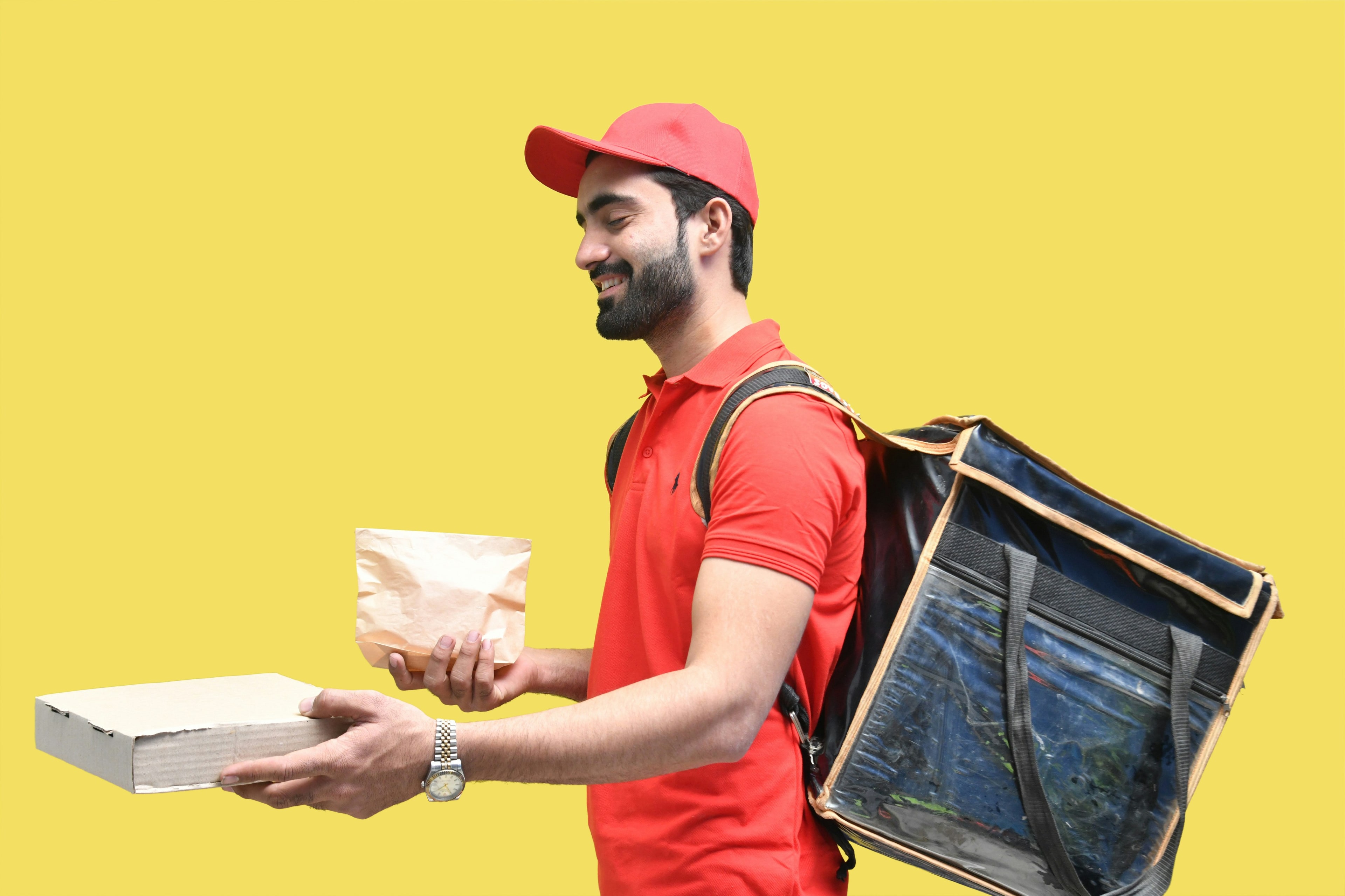 Courier handling parcels for local delivery