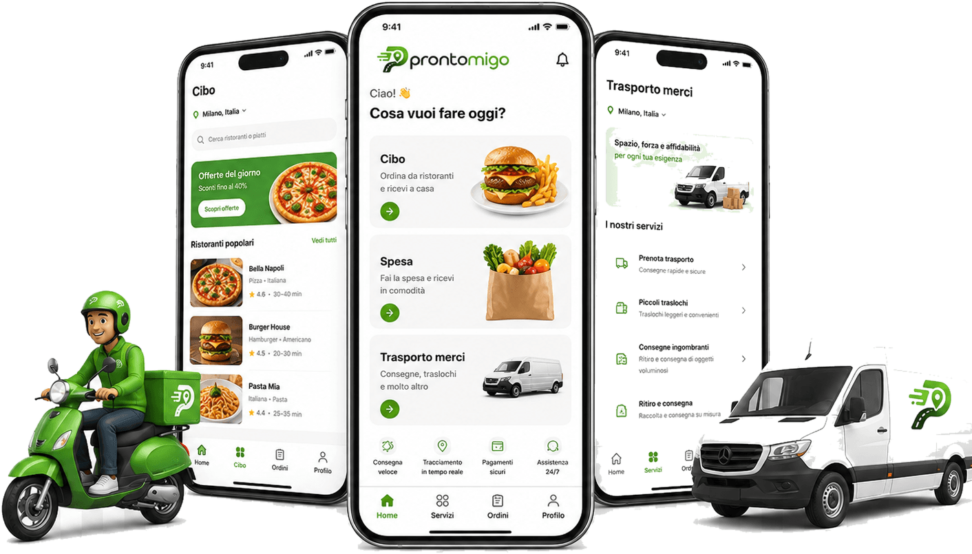 ProntoMigo food delivery and goods transport in the city
